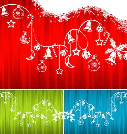 simsearch:400-05374105,k - Christmas background with snowflakes, bell, candy and wave pattern, element for design, vector illustration Stock Photo - Budget Royalty-Free & Subscription, Code: 400-04074342