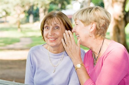 funny old people faces - senior sisters and friends gossip Stock Photo - Budget Royalty-Free & Subscription, Code: 400-04075133