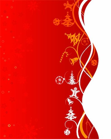 simsearch:400-05374105,k - Christmas background with tree and wave pattern, element for design, vector illustration Stock Photo - Budget Royalty-Free & Subscription, Code: 400-04075216