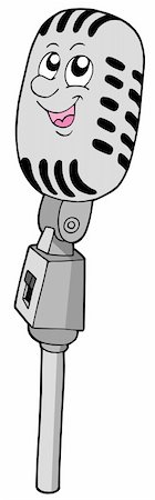 simsearch:400-06954069,k - Cute retro microphone - vector illustration. Photographie de stock - Aubaine LD & Abonnement, Code: 400-04075235