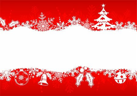 simsearch:400-05374105,k - Christmas frame with tree, snowflakes and decoration element, vector illustration Stock Photo - Budget Royalty-Free & Subscription, Code: 400-04075607