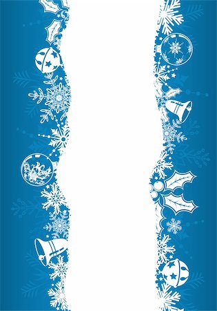 simsearch:400-05374105,k - Christmas frame with snowflakes and decoration element, vector illustration Stock Photo - Budget Royalty-Free & Subscription, Code: 400-04075608
