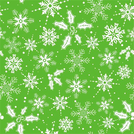 simsearch:400-05374105,k - Christmas seamless background with snowflake, mistletoe, element for design, vector illustration Stock Photo - Budget Royalty-Free & Subscription, Code: 400-04075603