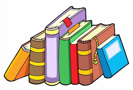 simsearch:400-04311432,k - Line of various books - vector illustration. Stock Photo - Budget Royalty-Free & Subscription, Code: 400-04076160