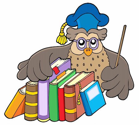 simsearch:400-04311432,k - Owl teacher holding books - vector illustration. Stock Photo - Budget Royalty-Free & Subscription, Code: 400-04076163