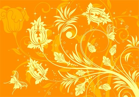 simsearch:400-04039169,k - Floral background with butterfly, element for design, vector illustration Stock Photo - Budget Royalty-Free & Subscription, Code: 400-04077461