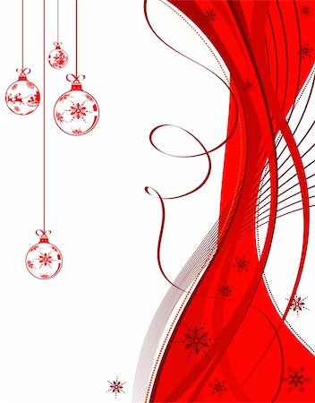 simsearch:400-05374105,k - Christmas background with snowflakes, baubles and wave pattern, element for design, vector illustration Stock Photo - Budget Royalty-Free & Subscription, Code: 400-04077874