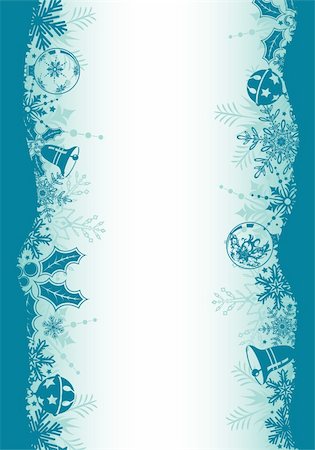 simsearch:400-05374105,k - Christmas frame with snowflakes and decoration element, vector illustration Stock Photo - Budget Royalty-Free & Subscription, Code: 400-04077871