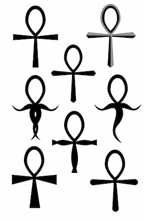 A Tribal ankh tattoo collection on white Stock Photo - Budget Royalty-Free & Subscription, Code: 400-04078389