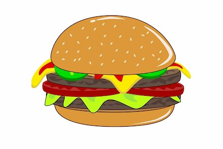 A Cheese burger with lettuce and pickles Stock Photo - Budget Royalty-Free & Subscription, Code: 400-04078404
