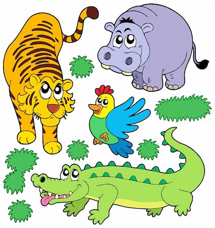 simsearch:400-04053564,k - ZOO animals collection 5 - vector illustration. Stock Photo - Budget Royalty-Free & Subscription, Code: 400-04078527