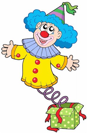 simsearch:400-04236834,k - Clown from box - vector illustration. Stock Photo - Budget Royalty-Free & Subscription, Code: 400-04079075