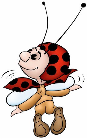 simsearch:400-04116240,k - Flying Ladybird - cartoon illustration as vector Stock Photo - Budget Royalty-Free & Subscription, Code: 400-04079165