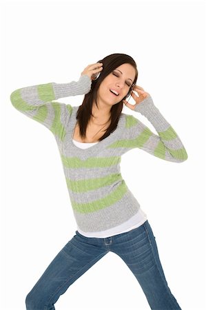 simsearch:400-05717451,k - Beautiful and sexy caucasian girl listening to music Stock Photo - Budget Royalty-Free & Subscription, Code: 400-04079255