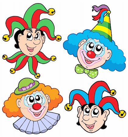 simsearch:400-04236834,k - Clowns head collection 2 - vector illustration. Stock Photo - Budget Royalty-Free & Subscription, Code: 400-04079842