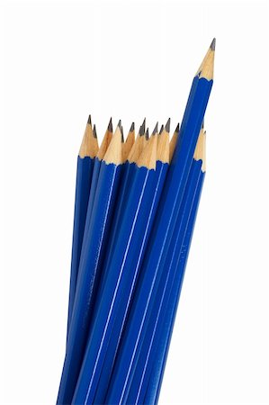 Assortment of pencils isolated on white background. Path included Stock Photo - Budget Royalty-Free & Subscription, Code: 400-04072272