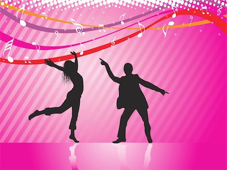 simsearch:400-04676325,k - dancing couple on pink musical background, wallpaper Photographie de stock - Aubaine LD & Abonnement, Code: 400-04072292