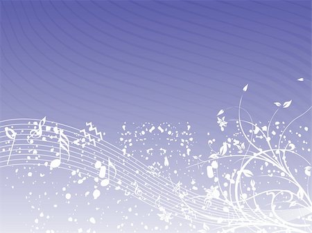 simsearch:400-04676325,k - music background with different notes an floral on the purple, banner Photographie de stock - Aubaine LD & Abonnement, Code: 400-04072301