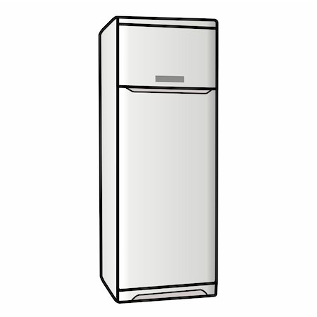 freezer - Color illustration of the refrigerator on white background Stock Photo - Budget Royalty-Free & Subscription, Code: 400-04072394