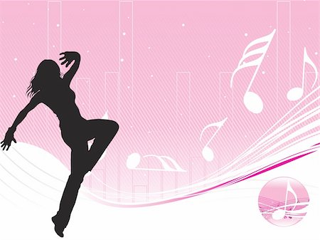 simsearch:400-04676325,k - music background and dancing female, pink wallpaper Photographie de stock - Aubaine LD & Abonnement, Code: 400-04072431