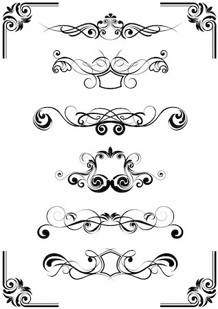 Abstract floral ornament, black colored.Each of them group separately.ZIP contain AI12cs2 ,PDF and EPS files.Vector image. Stock Photo - Budget Royalty-Free & Subscription, Code: 400-04085215