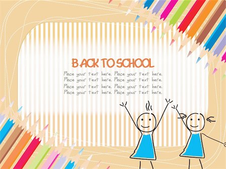 back to school, vector wallpaper Stock Photo - Budget Royalty-Free & Subscription, Code: 400-04086837