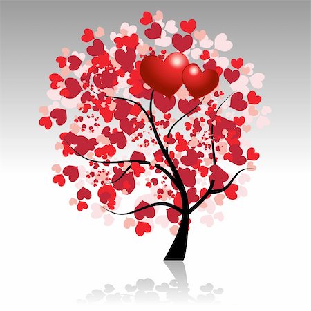 simsearch:400-04595330,k - Valentine tree beautiful for your design Stock Photo - Budget Royalty-Free & Subscription, Code: 400-04087410