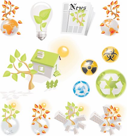 simsearch:400-05877514,k - Set of 13 icon. Ecology theme Stock Photo - Budget Royalty-Free & Subscription, Code: 400-04087424
