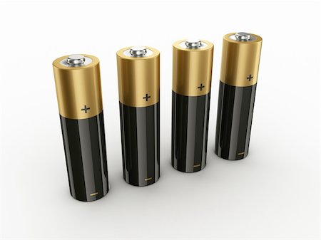 3d rendering of 4 batteries Stock Photo - Budget Royalty-Free & Subscription, Code: 400-04087611