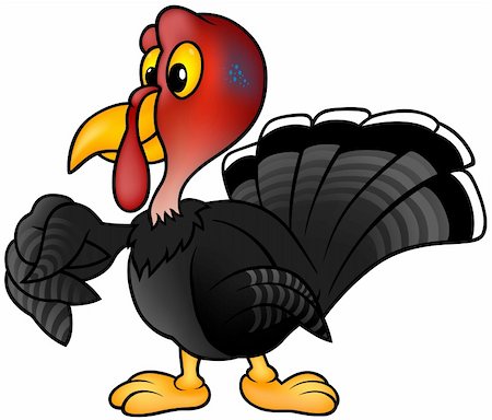 simsearch:400-04116240,k - Black Turkey - colored cartoon illustration as vector  (Turkey 02) Stock Photo - Budget Royalty-Free & Subscription, Code: 400-04088140