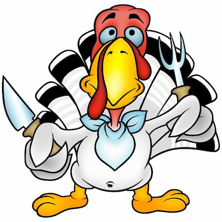 simsearch:400-04116240,k - White Turkey - colored cartoon illustration as vector Stock Photo - Budget Royalty-Free & Subscription, Code: 400-04088639