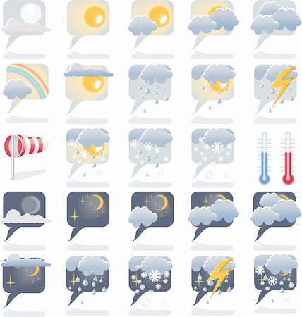 Day and night weather forecast icons Photographie de stock - Aubaine LD & Abonnement, Code: 400-04088772