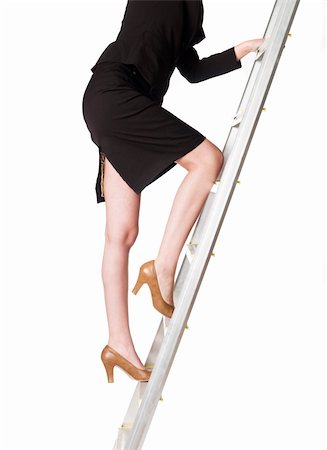 Woman climbing up the ladder Stock Photo - Budget Royalty-Free & Subscription, Code: 400-04089147