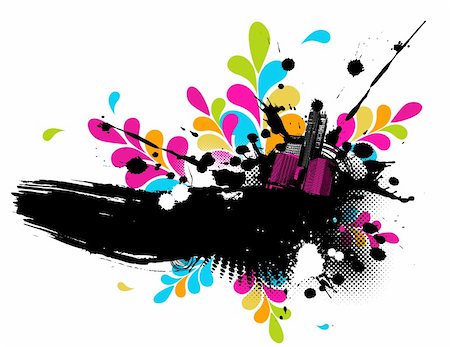 paint curve brush - Colorful abstract illustration. Vector Stock Photo - Budget Royalty-Free & Subscription, Code: 400-04089243