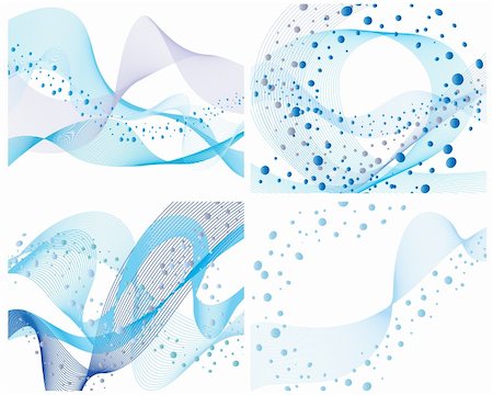 simsearch:400-05359029,k - Set of four abstract vector water background Photographie de stock - Aubaine LD & Abonnement, Code: 400-04089749
