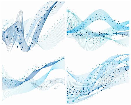 simsearch:400-05359029,k - Set of four abstract vector water background Photographie de stock - Aubaine LD & Abonnement, Code: 400-04089750