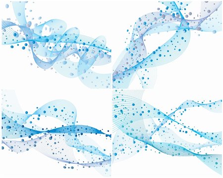 simsearch:400-05359029,k - Set of four abstract vector water background Photographie de stock - Aubaine LD & Abonnement, Code: 400-04089751