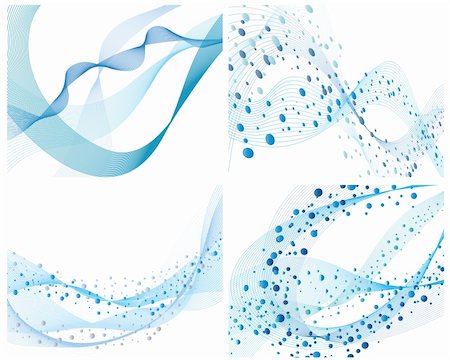 simsearch:400-05359029,k - Set of four abstract vector water background Photographie de stock - Aubaine LD & Abonnement, Code: 400-04089752
