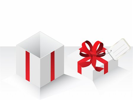 simsearch:400-04304378,k - Vector - Illustration of a present or gift wrapped with a red bow and a card Photographie de stock - Aubaine LD & Abonnement, Code: 400-04080366