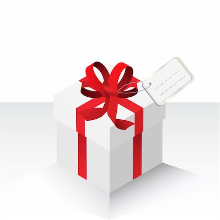 simsearch:400-04304378,k - Vector - Illustration of a present or gift wrapped with a red bow and a card Photographie de stock - Aubaine LD & Abonnement, Code: 400-04080361