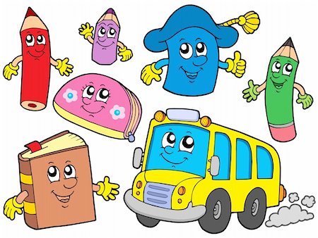 simsearch:400-07042264,k - Cute school illustrations collection - vector illustration. Stock Photo - Budget Royalty-Free & Subscription, Code: 400-04081182