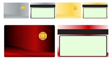 Collection of different colored credit cards for banks Stock Photo - Budget Royalty-Free & Subscription, Code: 400-04081429