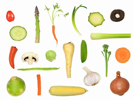 simsearch:400-06864386,k - Vegetable selection in abstract design isolated over white background. Stock Photo - Budget Royalty-Free & Subscription, Code: 400-04081651