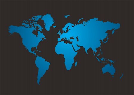 World map in blue with a dark gray background Stock Photo - Budget Royalty-Free & Subscription, Code: 400-04081726