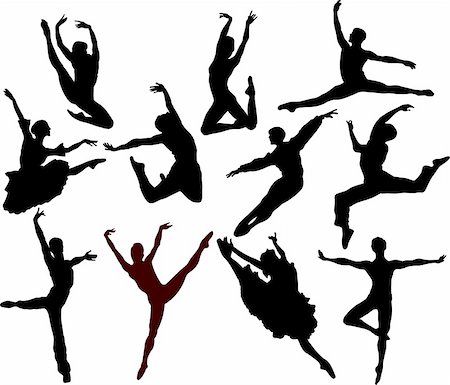 simsearch:400-04255721,k - Set of ballet dancers silhouettes. Vector illustration Stock Photo - Budget Royalty-Free & Subscription, Code: 400-04082134