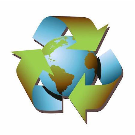 simsearch:400-04597943,k - A Vector Recycle Symbol with Earth Stock Photo - Budget Royalty-Free & Subscription, Code: 400-04083983