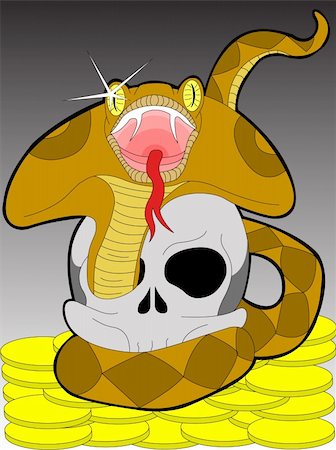 snake goes through scull Stock Photo - Budget Royalty-Free & Subscription, Code: 400-04096938