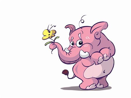 simsearch:400-04886615,k - cute pink elephant with flower Stock Photo - Budget Royalty-Free & Subscription, Code: 400-04096932