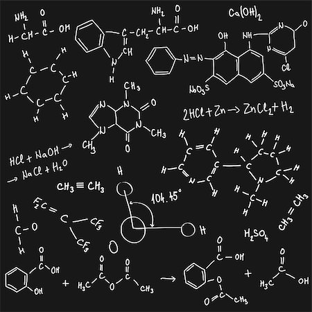 chemistry scribble on blackboard, vector illustration Stock Photo - Budget Royalty-Free & Subscription, Code: 400-04097631