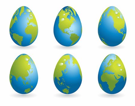 easter in canada - Easter eggs collection with world map Photographie de stock - Aubaine LD & Abonnement, Code: 400-04098108